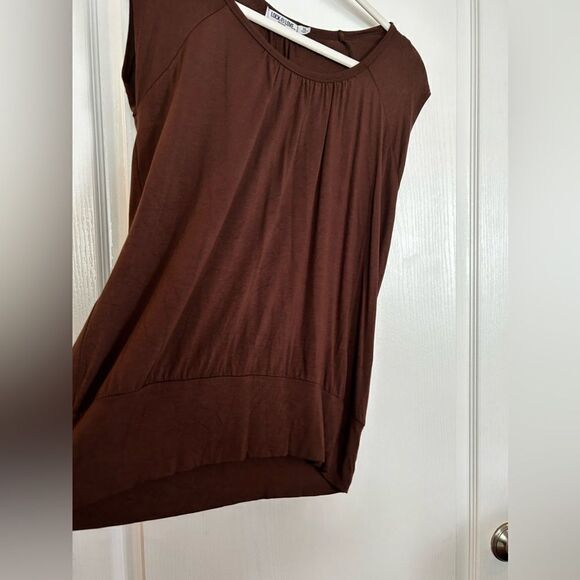 Lock & Love brown‎ Short sleeve Top XL rayon made in USA EUC - Picture 4 of 12